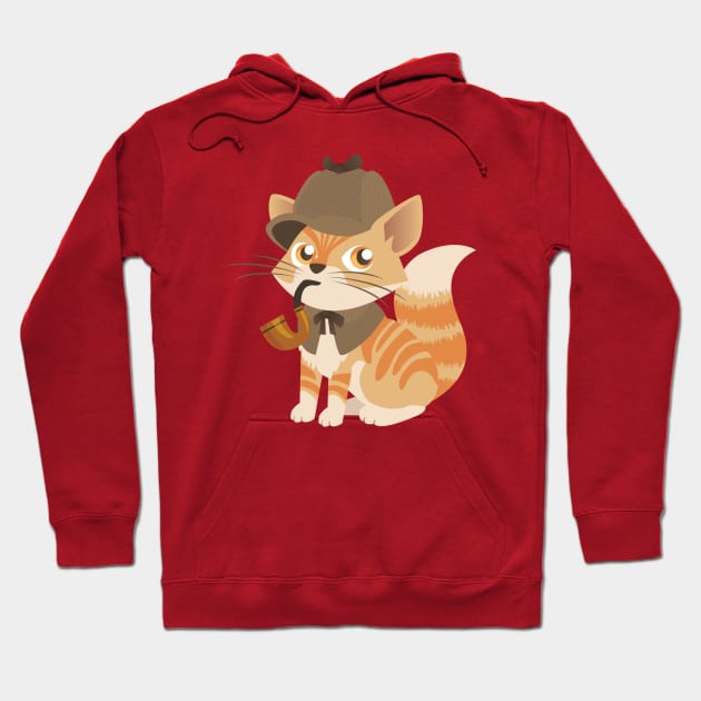 Sherlock Holmes Kitten Hoodie by cartoonowl